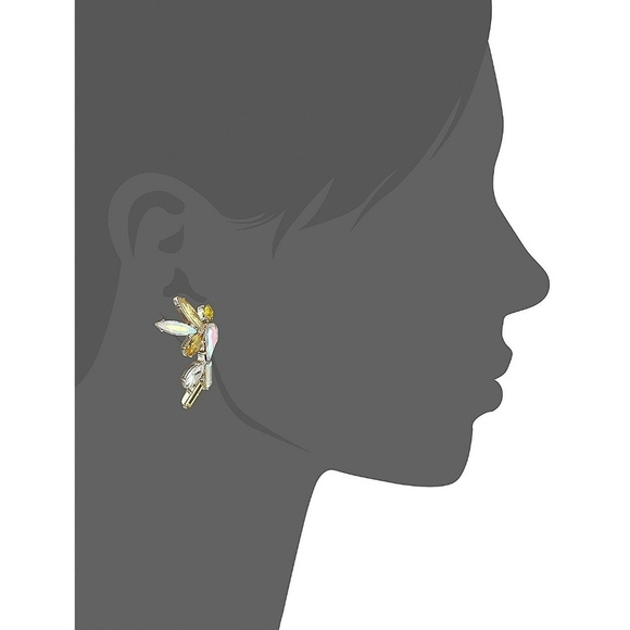 Womens Cockatoo Large Crystal CZ Stud Earrings - Picture 3 of 3